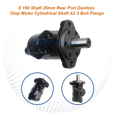 X 160 άξονας 25 mm Πίσω θύρα Danfoss Omp κινητήρα Κυλινδρικός άξονας A2 2 Φλάντζα μπουλονιού